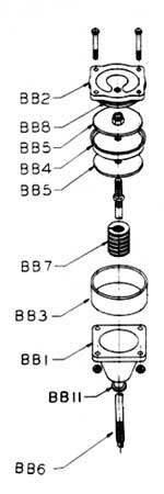 Rousselle 40 and 60 Ton Air Brake Cylinder Parts